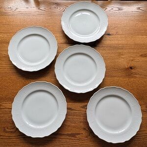 Belvedere by Kaiser W Germany set of 5 White plates ~10.5 in